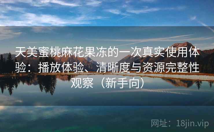 天美蜜桃麻花果冻的一次真实使用体验：播放体验、清晰度与资源完整性观察（新手向）