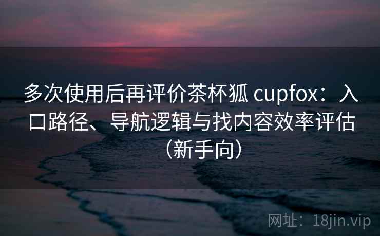 多次使用后再评价茶杯狐 cupfox：入口路径、导航逻辑与找内容效率评估（新手向）