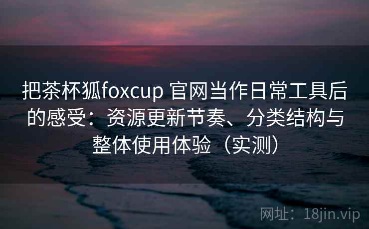 把茶杯狐foxcup 官网当作日常工具后的感受：资源更新节奏、分类结构与整体使用体验（实测）